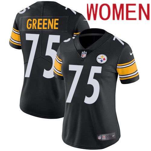 Women Pittsburgh Steelers 75 Joe Greene Nike Black Vapor Limited NFL Jersey